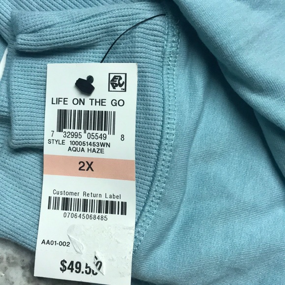 Ideology plus size lattice back top. Aqua Haze - Picture 6 of 6